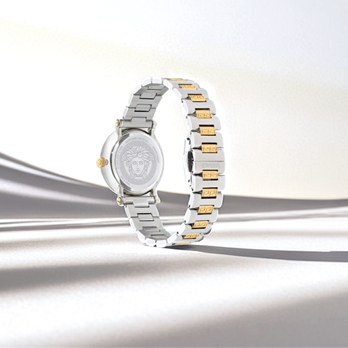 Versace Greca Sphere Quartz Uhr, PVD Gold, Grün, 35 mm, Saphir-Glas VE9C00424