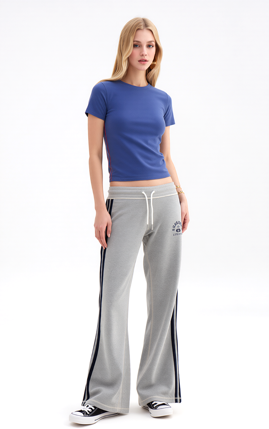 Superdry Retro Athletic Stripe Flare Pants Jogginghose Hüfthose Gr.XL/40-42
