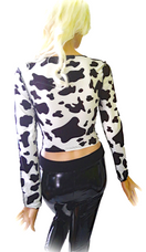 Zeige Bild Sexy Kurzshirt mit Strasskette Kuhflecken Gr.34/36 3