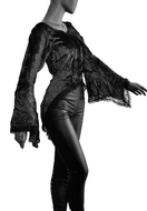 Zeige Bild Samttunika  Gothic Pixie Punk Medieval Witch Vokuhila grün Gr.38-40 3