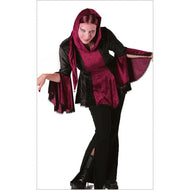 Bäres Gugel Samttunika Spitze Gothic Punk Medieval schwarz-lila Gr.40-44