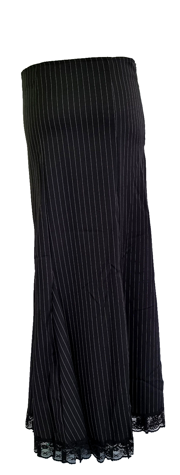 Maxirock Nadelstreifen Corsagenschnürung Gothic Witch Punk Larp Gr.34-38