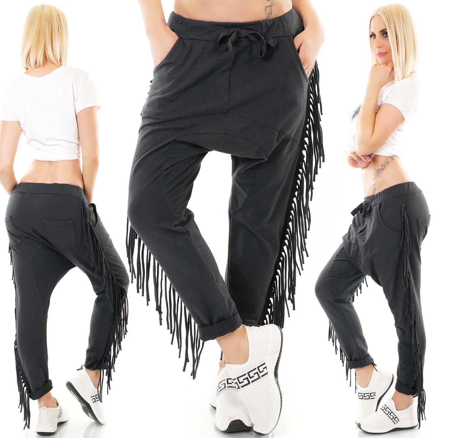 New Collection  JogPants Boho  Freizeithose Fransen 34-38