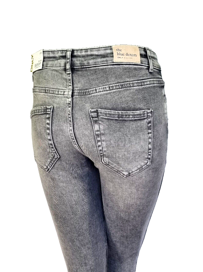 Only Blush Skinny Fit Jeans used Look 7/8 tel Glitzer Seitenstreifen Gr.M 34-36