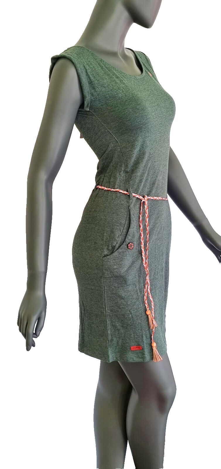 Ragwear Sommerkleid Tagg grün melange mit Gürtel Gr.XS,S,M