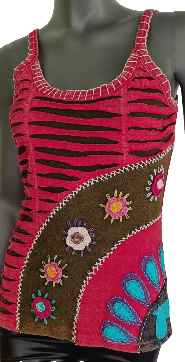 Razor Cut Damen Top Ethno Nepal Boho Gr. 36-40 onesize