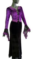 Zeige Bild Samtbluse Schnürung  Spitze Gothic Victorian Barock Zipfelärmel Gr.36-40 2
