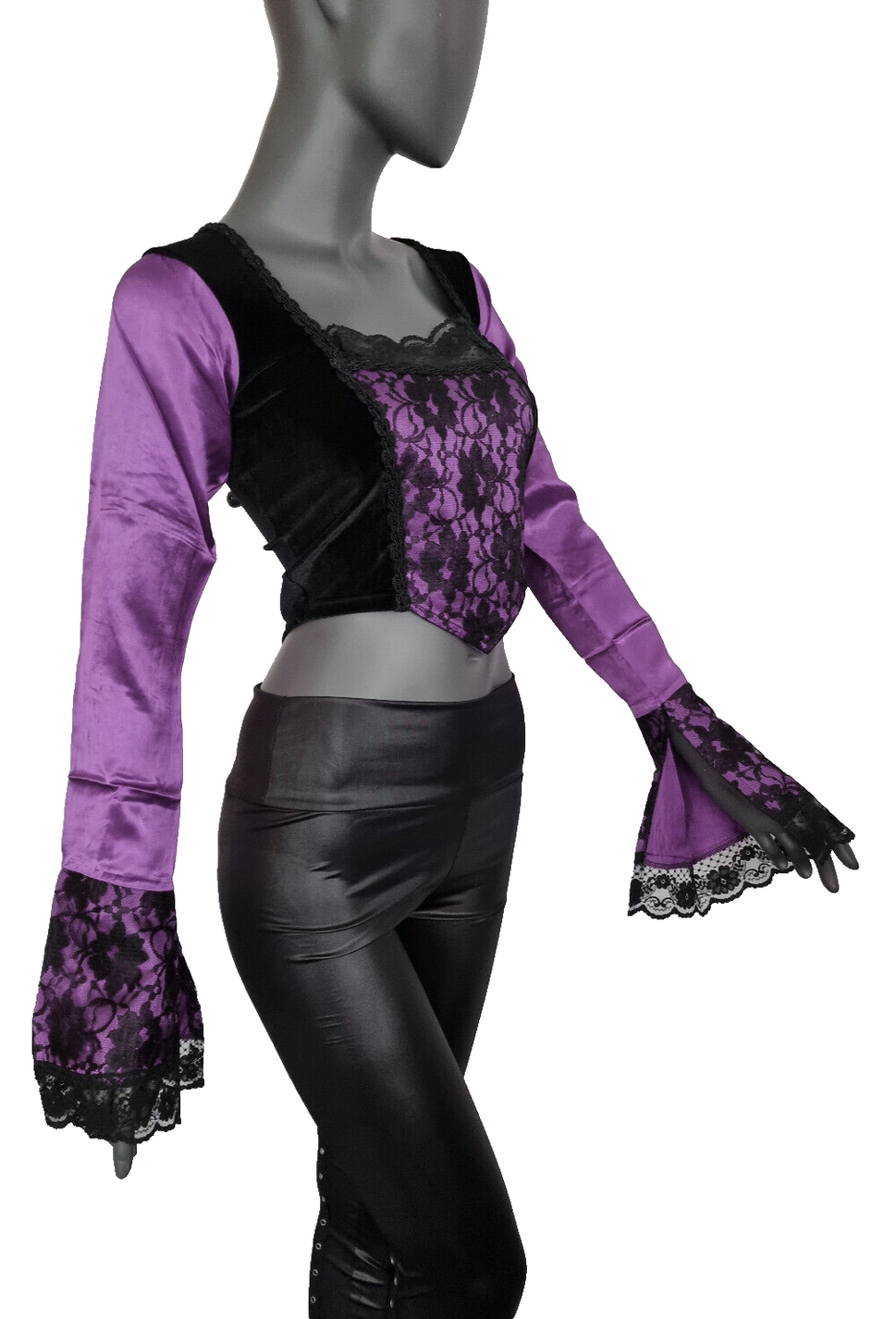 Miedertop Samt Spitze Gothic  victorian barock rot Gr. 34-38