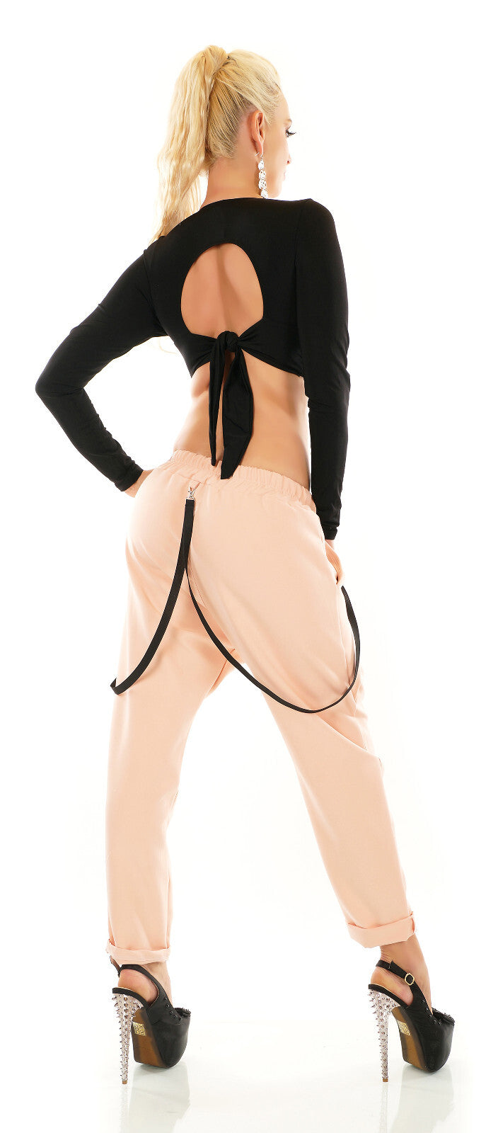 Damen Harem JogPants Baggy Boyfriend Freizeithose Bänder 34-38 onesize