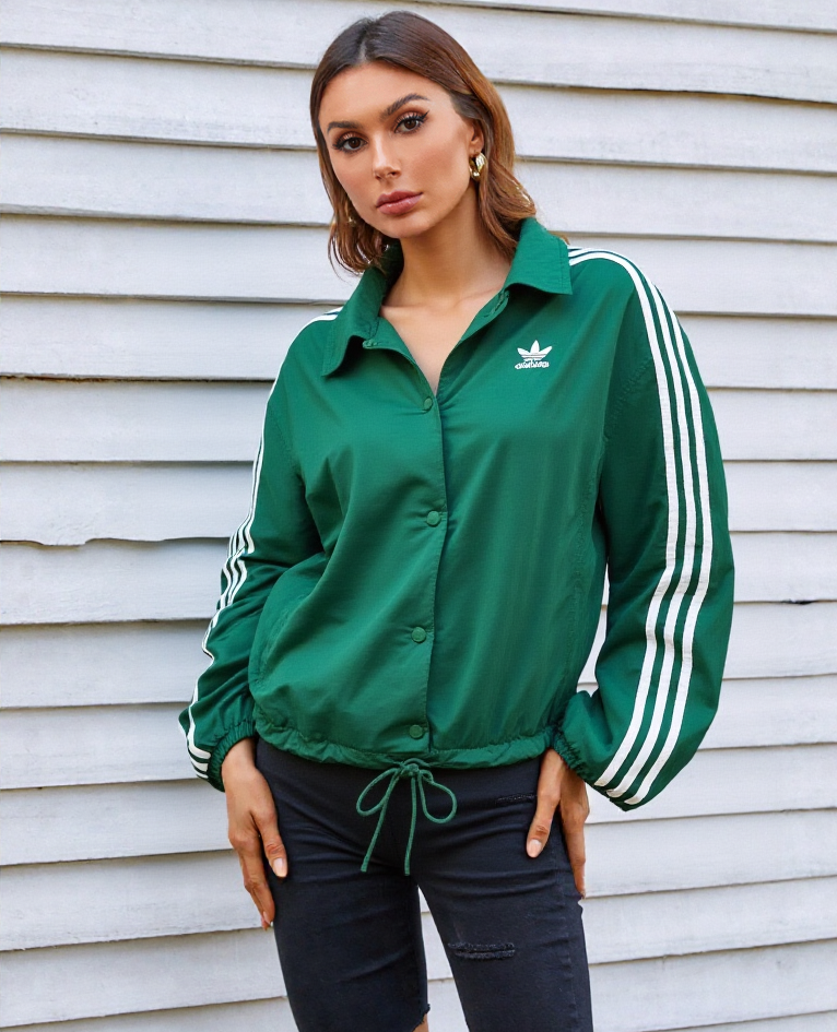 Adidas Damen Coach Jacket IC6091 grün leicht gefüttert Gr. 54/56