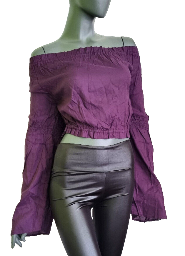 Mittelalter Gothic Pirat Larp Carmen-Bluse bordeaux Gr.38-42