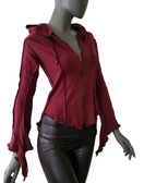 Zeige Bild Gugel  Shirtjacke  Goa Ethno Medieval Hippie bordeaux Gr.34/36 4
