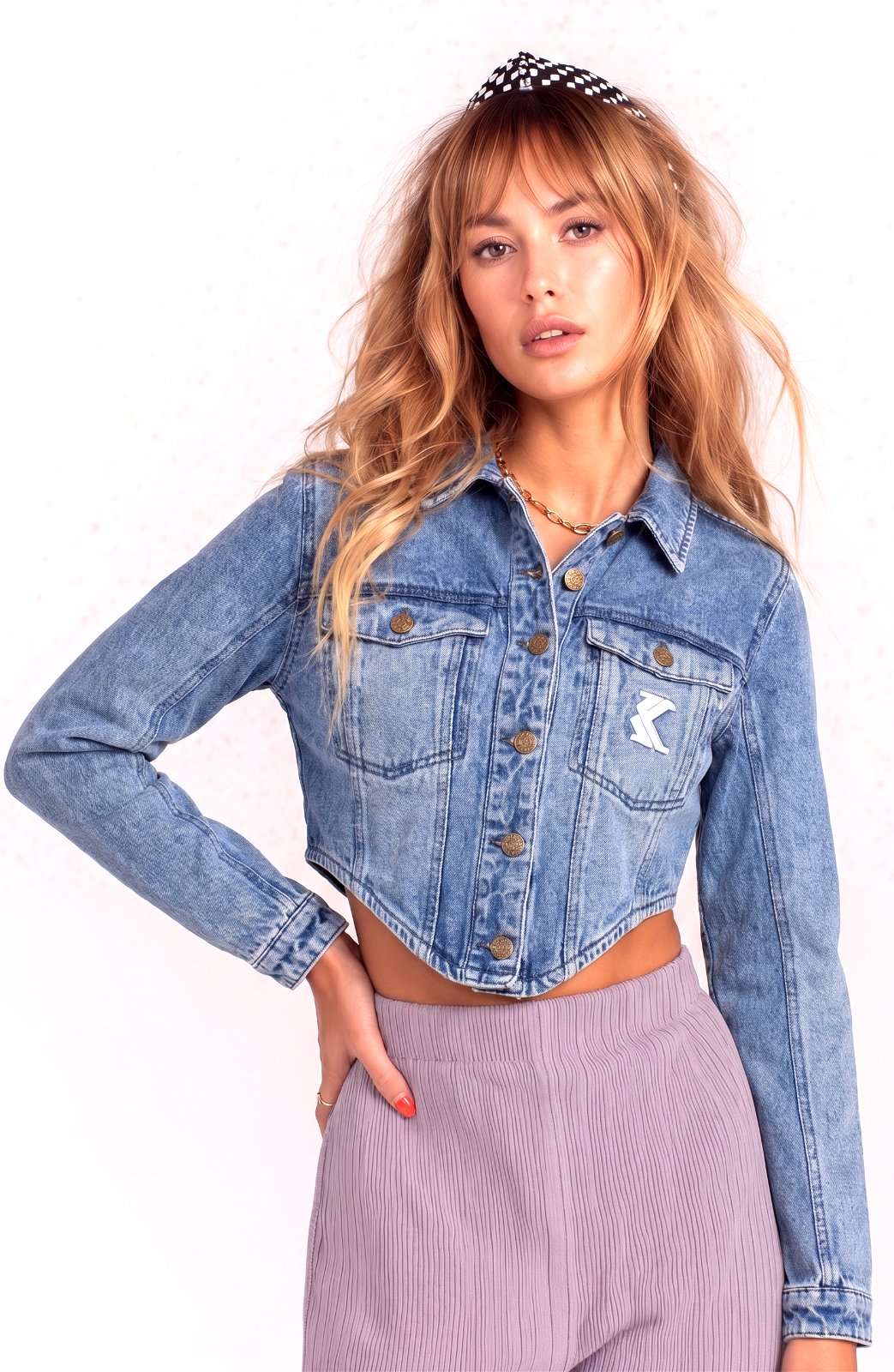 Karl Kani Old English Jeansjacke short vintage Gr. L/38-40