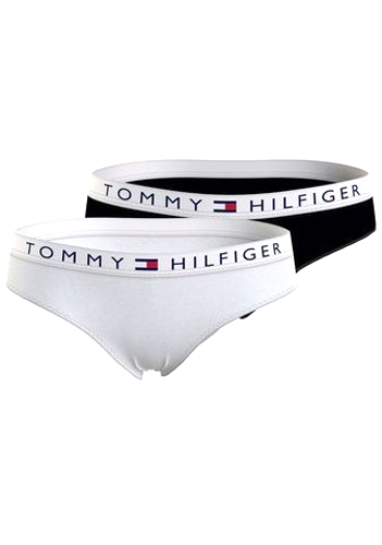 Tommy Hilfiger Mädchen 2 Slips schwarz weiss Gr. 128-140