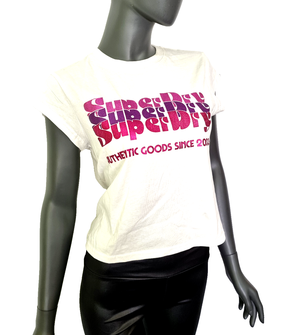 Superdry vintage  Shirt short cut glitter Gr.XL/40