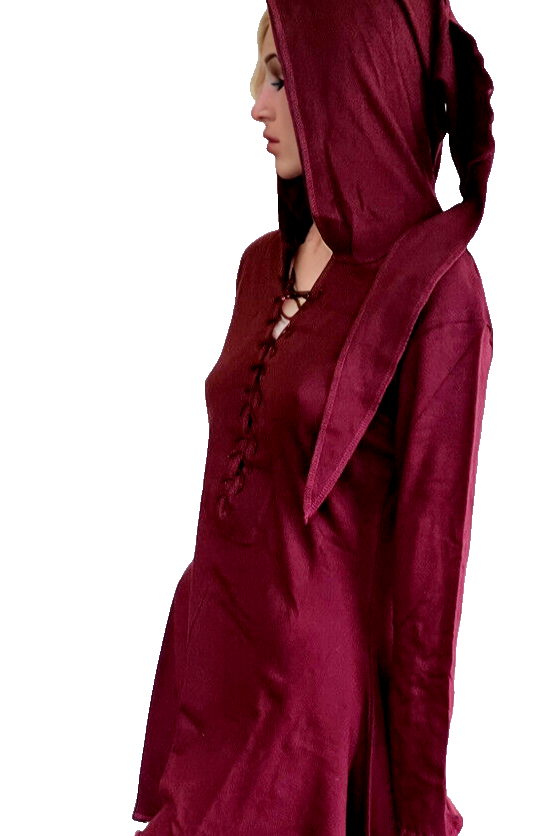 Gugel Zipfelkleid Shirtjacke Goa Ethno Medieval Hippie Gr. S/M