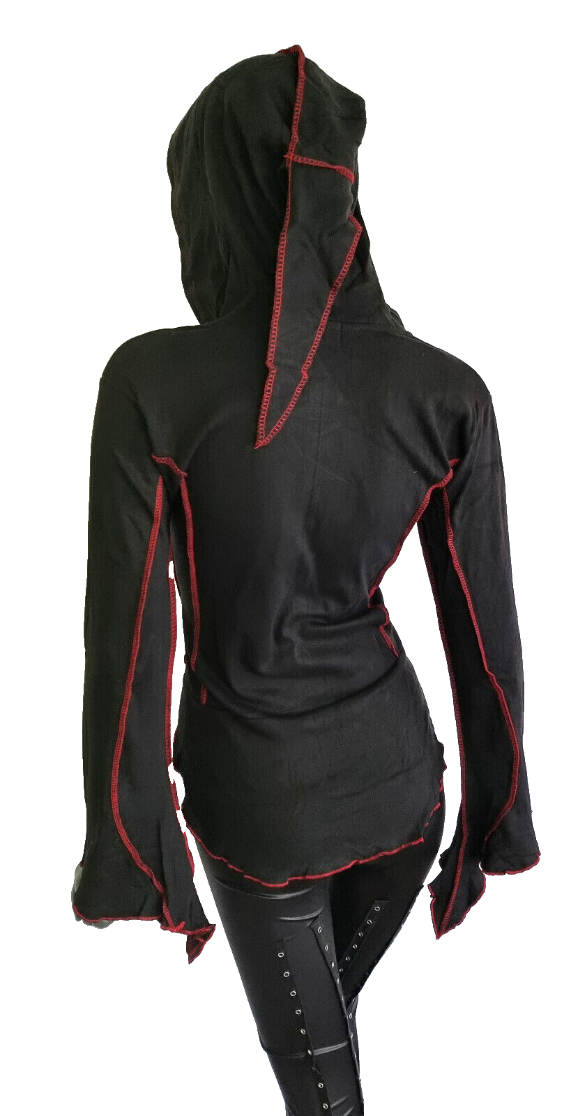 Gugel Shirtjacke Goa Ethno Boho Medieval Hippie rot Gr.L/XL