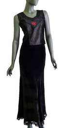 Zeige Bild Corsagentop Schnürung Samt Pentagramm Gothic Punk  Witch schwarz Gr. 38-40 2
