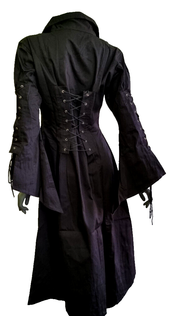 Trenchcoat mit Schnürung Gothic Larp Witch Gr.34/36 kl.38