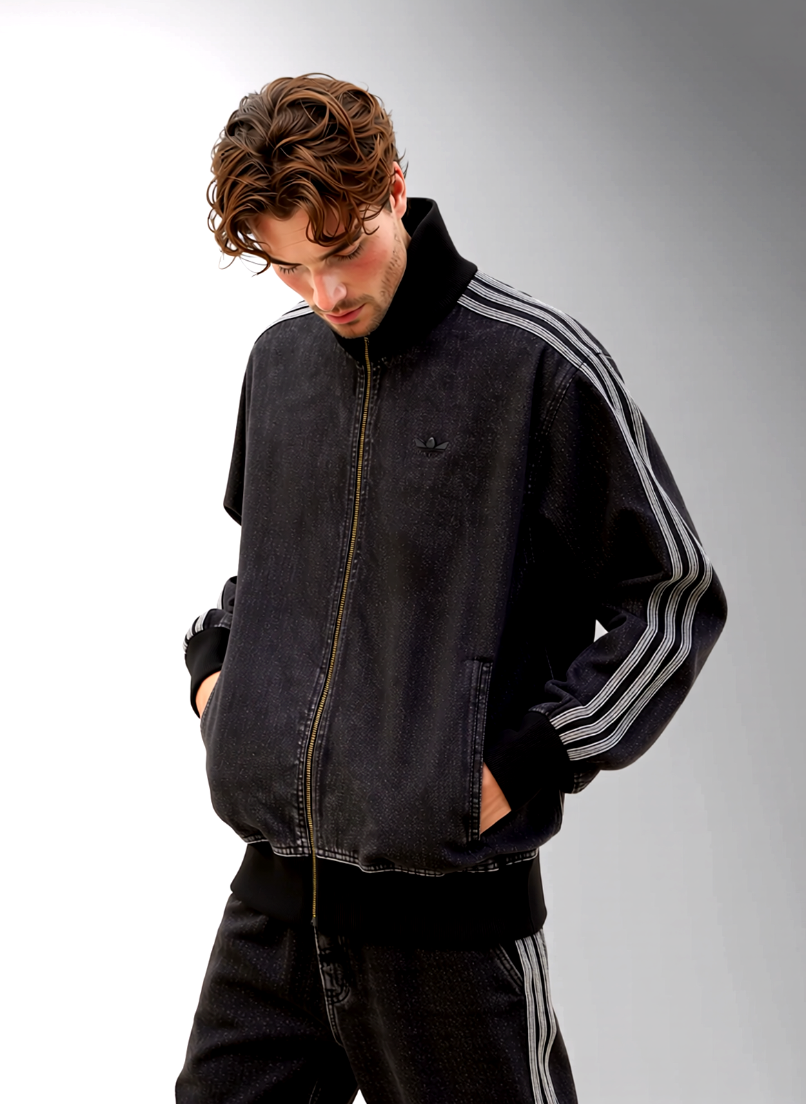 Adidas Denim schwarz Jeansjacke JC6717 Gr.2XL