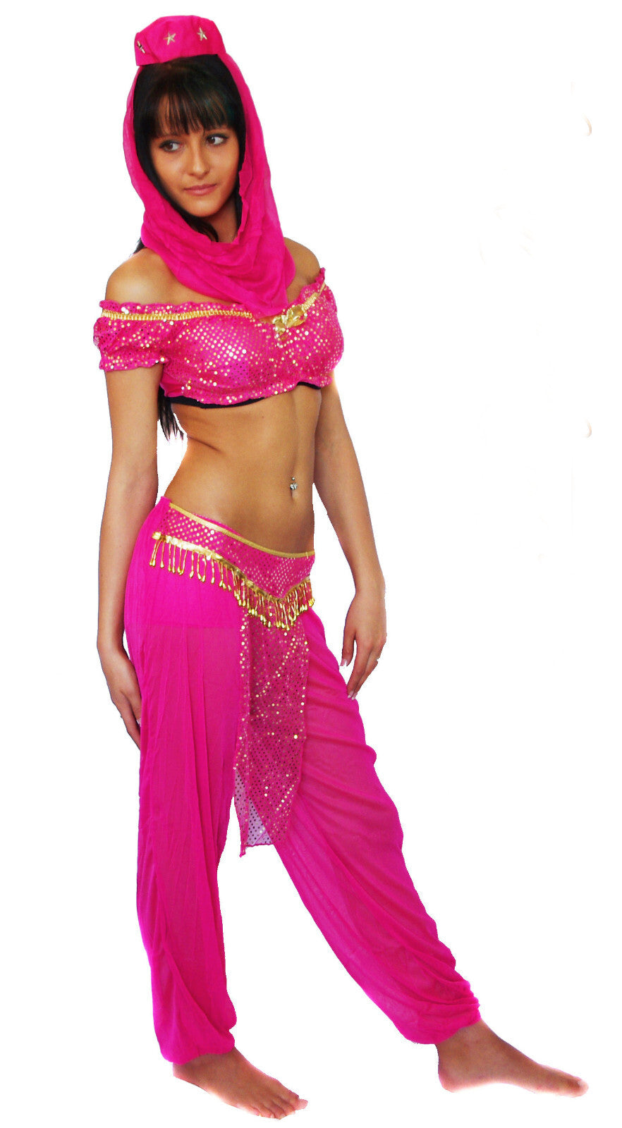 Faschingskostüm Karneval Belly Dancer Haremsdame Bauchtänzerin pink Gr.36/38