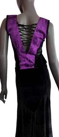 Corsagentop Schnürung Samt Pentagramm Gothic Punk Medieval Witch violett Gr. M36