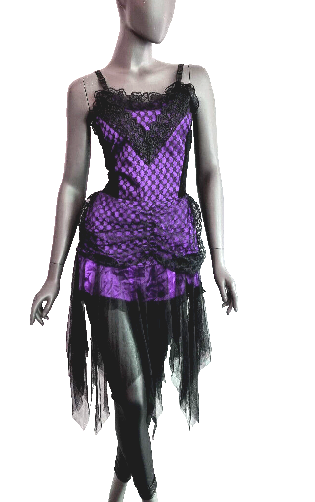 Corsagenkleid Spitze Gothic victorian Punk Zipfelkleid lila Gr.36/38 kl.40