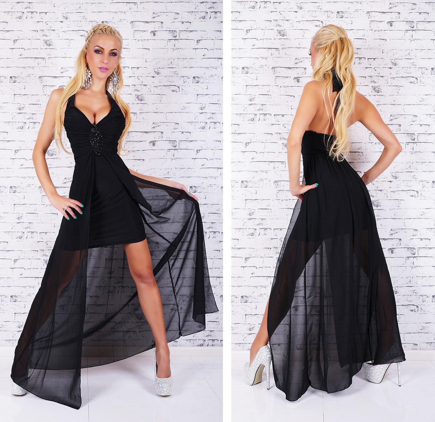 Lucas & Emma Longdress Maxikleid  Minikleid Schleppe Gr.34/36