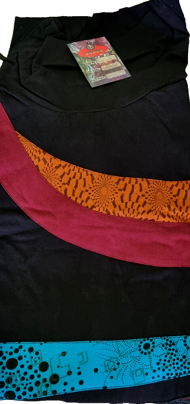 Longsleeve Kleid Nepal Patchwork Ethno Hippie Boho rot Gr. 38