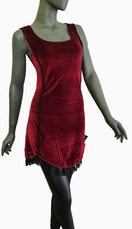 Zeige Bild Samtkleid mit Spitze schwarz Gothic Punk Medieval Gr.34/36 4