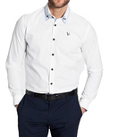 Zeige Bild Bruno Banani classic Business Freizeit Hemd weiss blau Gr. 39/40 2