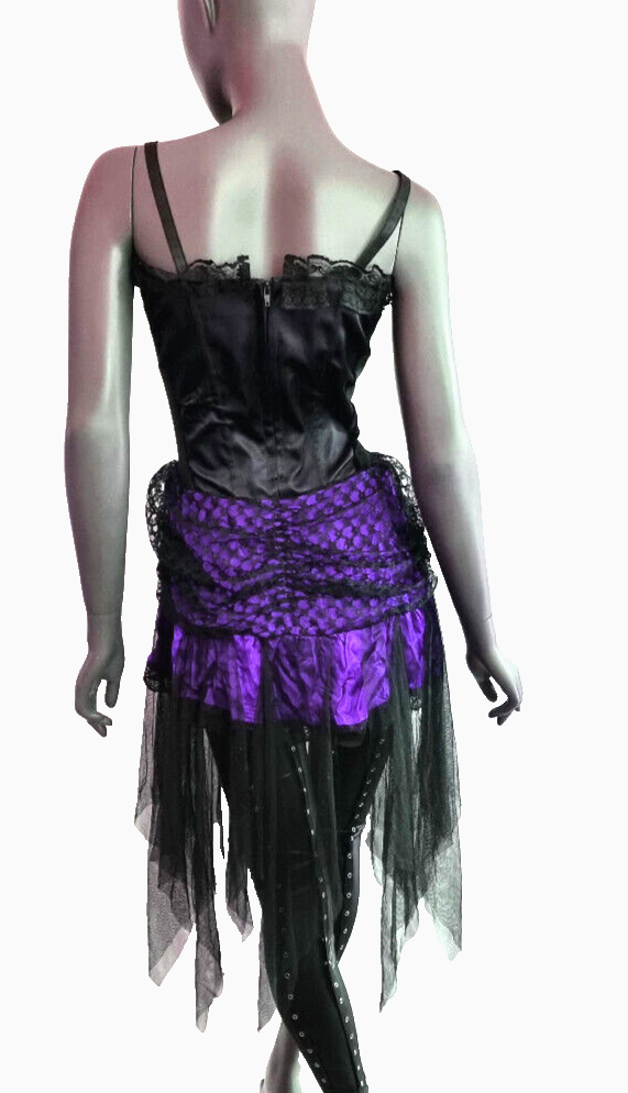 Corsagenkleid Spitze Gothic victorian Punk Zipfelkleid lila Gr.36/38 kl.40