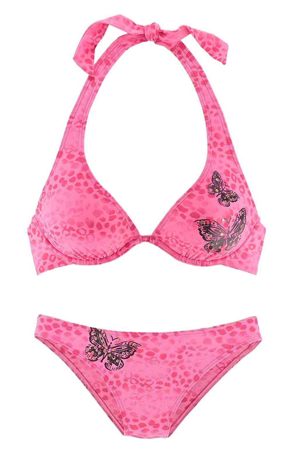 Homeboy Bügel-Bikini Leopard Neckholder Tattoo Gr.34,36,38,42 Cup B/C