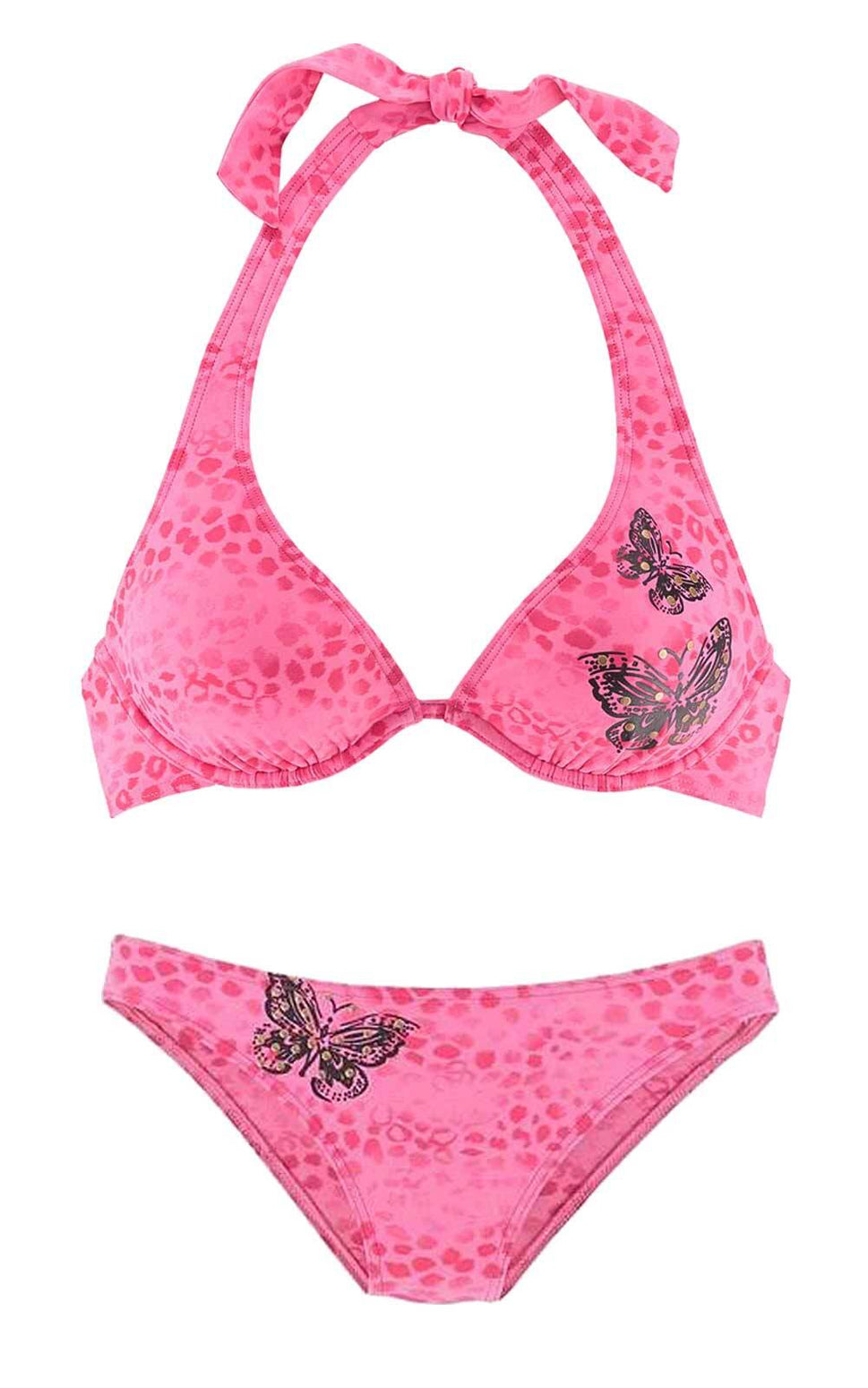 Homeboy Bügel-Bikini Leopard Neckholder Tattoo Gr.34,36,38,42 Cup B/C