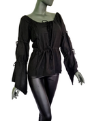 Zeige Bild HemdBluse Mittelalter Larp Boheme Schnürung Freesize 34-40 2