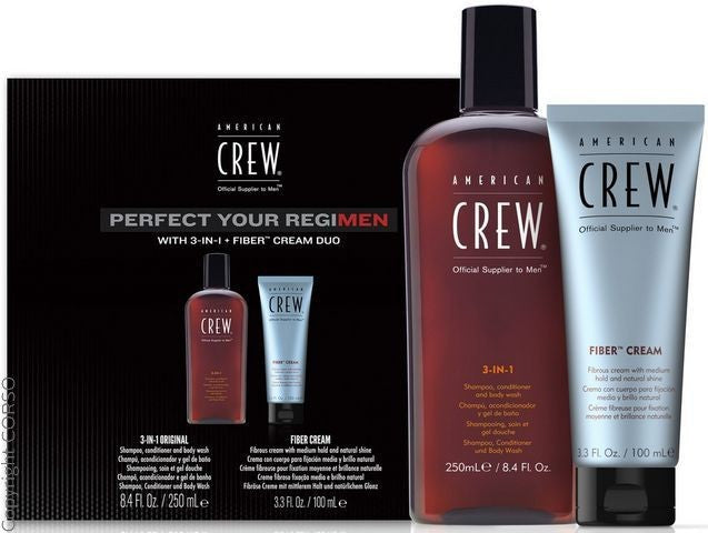 AMERICAN CREW Geschenkset Herren Fiber Cream 100 ml + 3-in-1 Shampoo