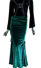 Zeige Bild Bäres Maxirock Corsagenrock Samt  victorian gothic smaragdgrün Gr.34/36 3
