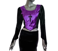 Bäres Corsagen-Top Gothic Cross Samt Stulpenärmel lila Gr.34/36 kleine 38
