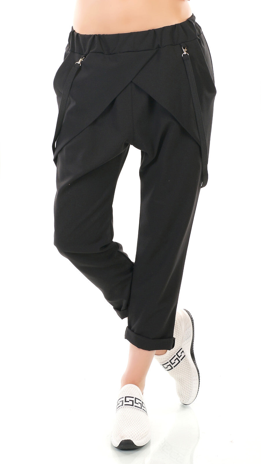 Damen Harem JogPants Baggy Boyfriend Freizeithose Bänder 34-38 onesize