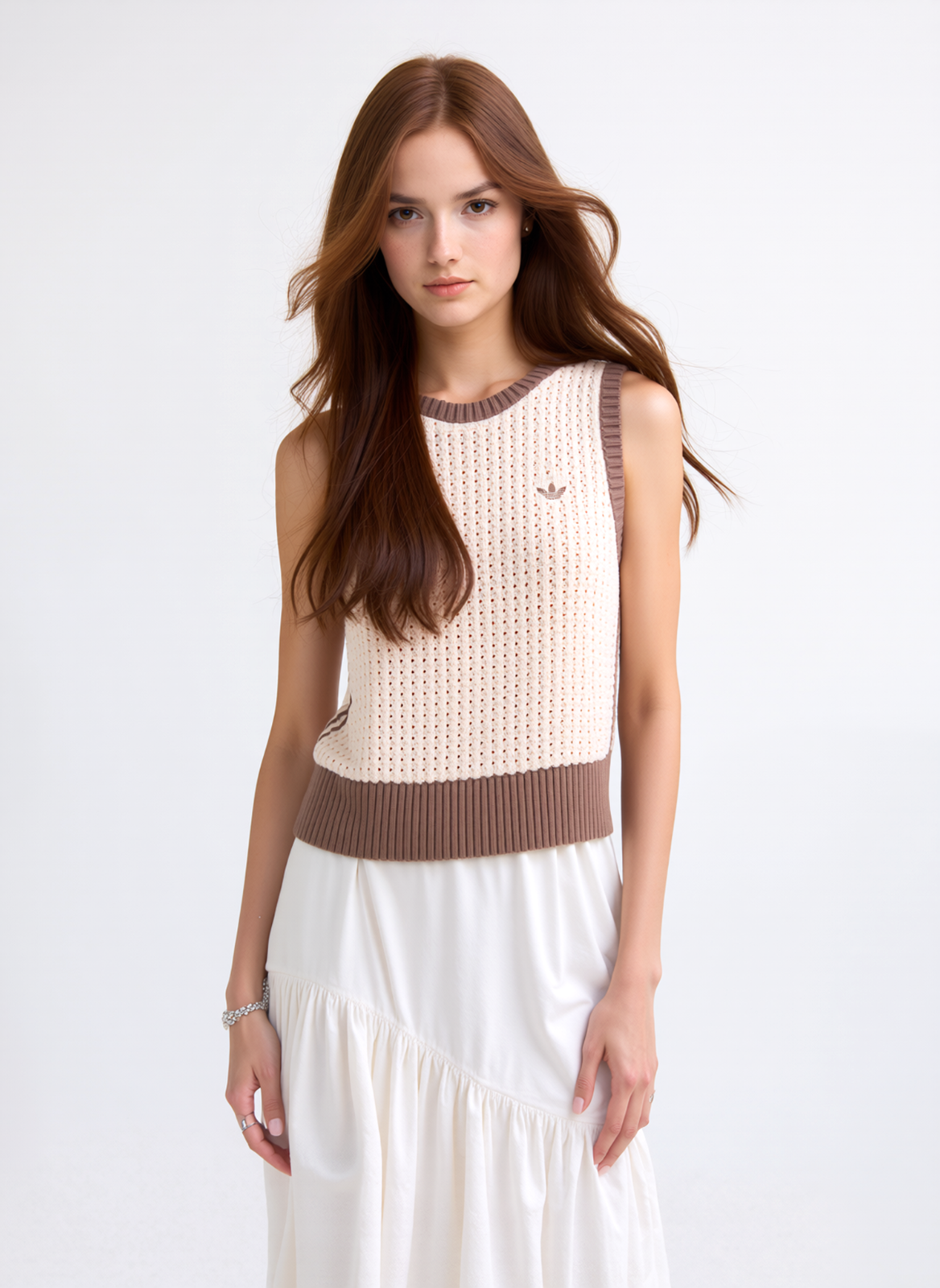 Adidas Pullover Weste adicolor JD0904 Beige Regular Fit Gr.2XL/44-46