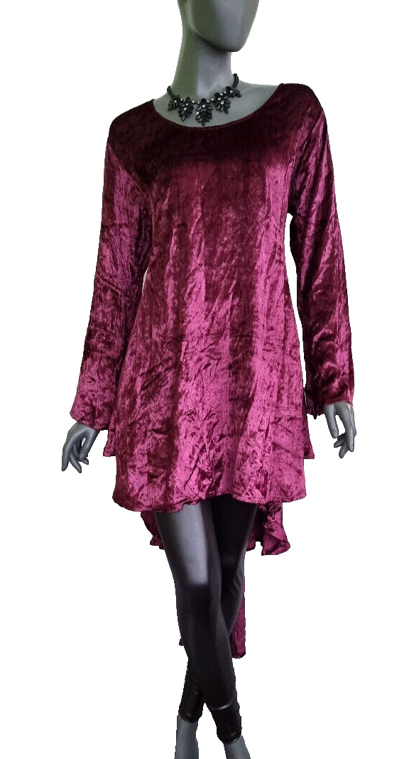 Bäres Vokuhila Samtkleid Maxikleid Mittelalter Gothic Witch  Gr. 42/44