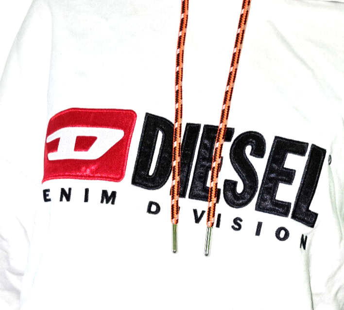 Diesel Crop Sweater vokuhila Hoodie snow white Gr.XL/ 38/40