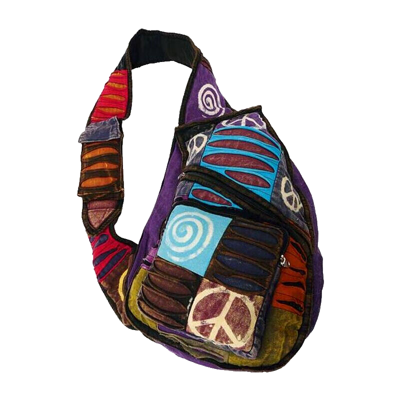 Patchwork Beutel Schultertasche unisex ShoulderBag Razor Cut Nepal Ethno Hippie