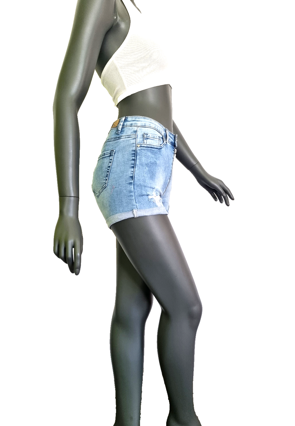 Laulia Sexy HotPants Jeansshorts Longzipper used Look stretch Gr.S/34,36