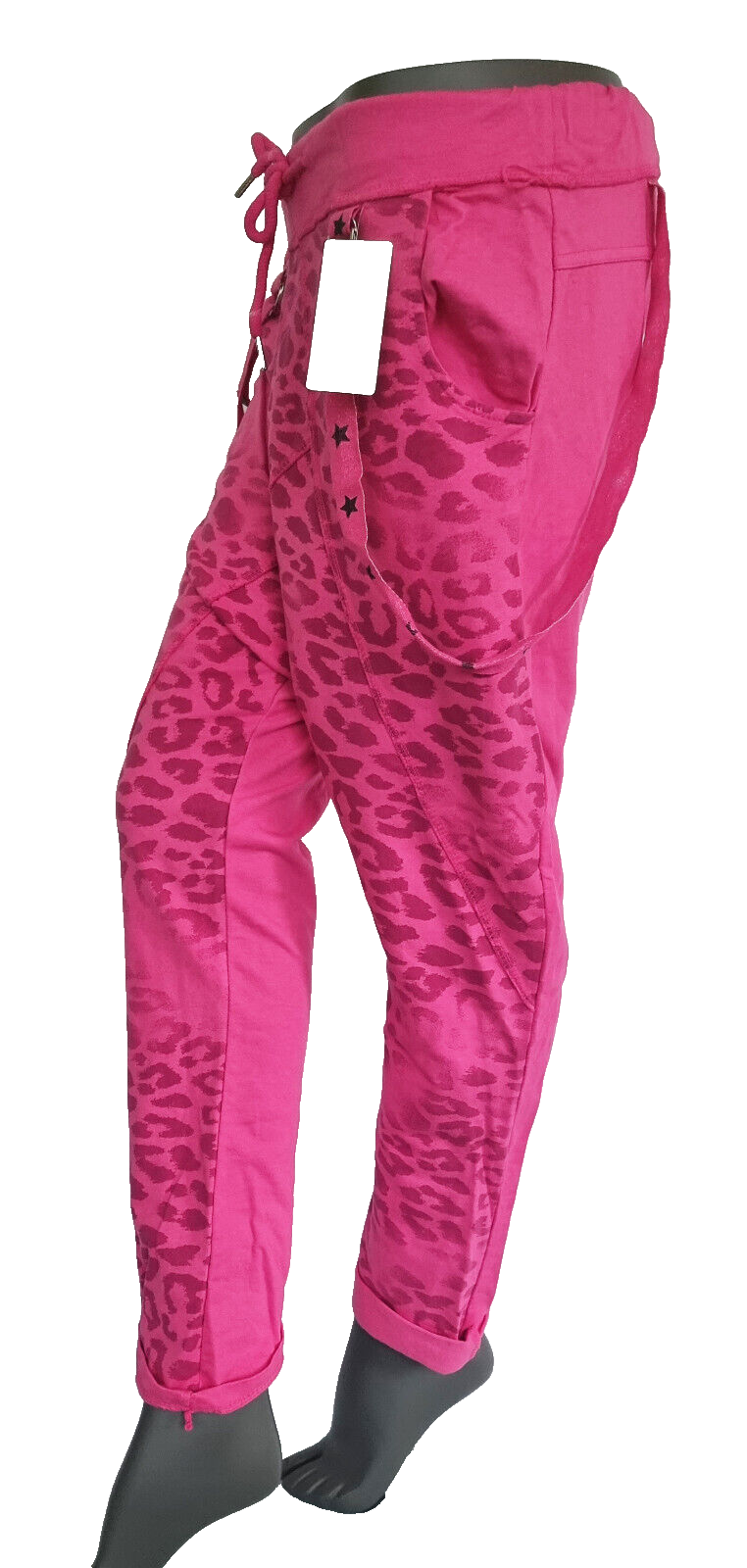Jogpants Italy Freizeithose Schlupfhose Leopard Harem Boyfriend Gr.34-38 onesize