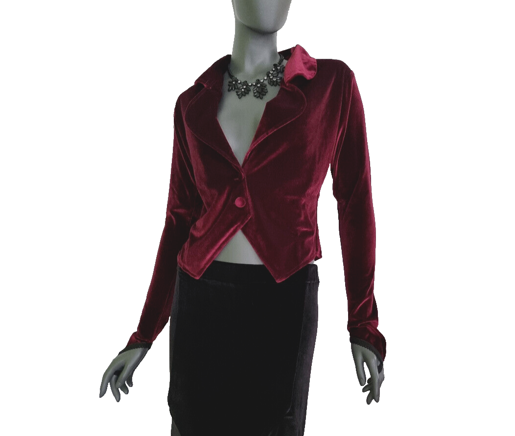 Bäres Blazer Edwardian Gothic Victorian Samtjacke Stulpenärmel bordeauxGr. 36/38