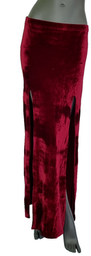 Zeige Bild Maxirock Samtrock 2 Schlitze  bordeaux Gr.34-38 4
