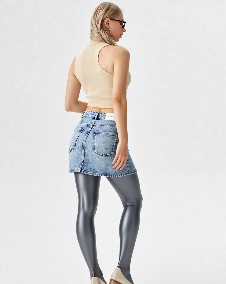 Calvin Klein Salt Pepper A-Linie Jeansrock highwaist Teen-Gr. 170 Damen Gr.36