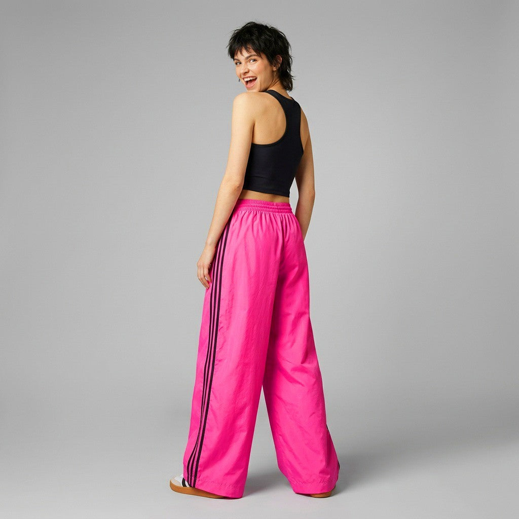 Adidas Firebird Wide Leg oversize crazy Pants neon woven Gr.M/36-38