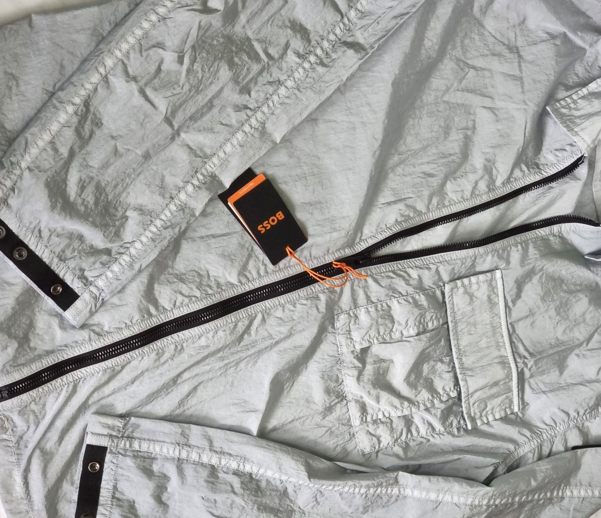 Boss Loony leichte Herren Hemdjacke Crash grau Größe L